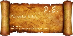 Piroska Edit névjegykártya